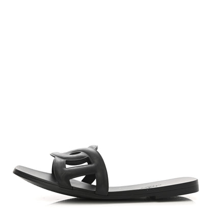 Hermes Rubber Aloha Sandals 41 Black 1 of 8