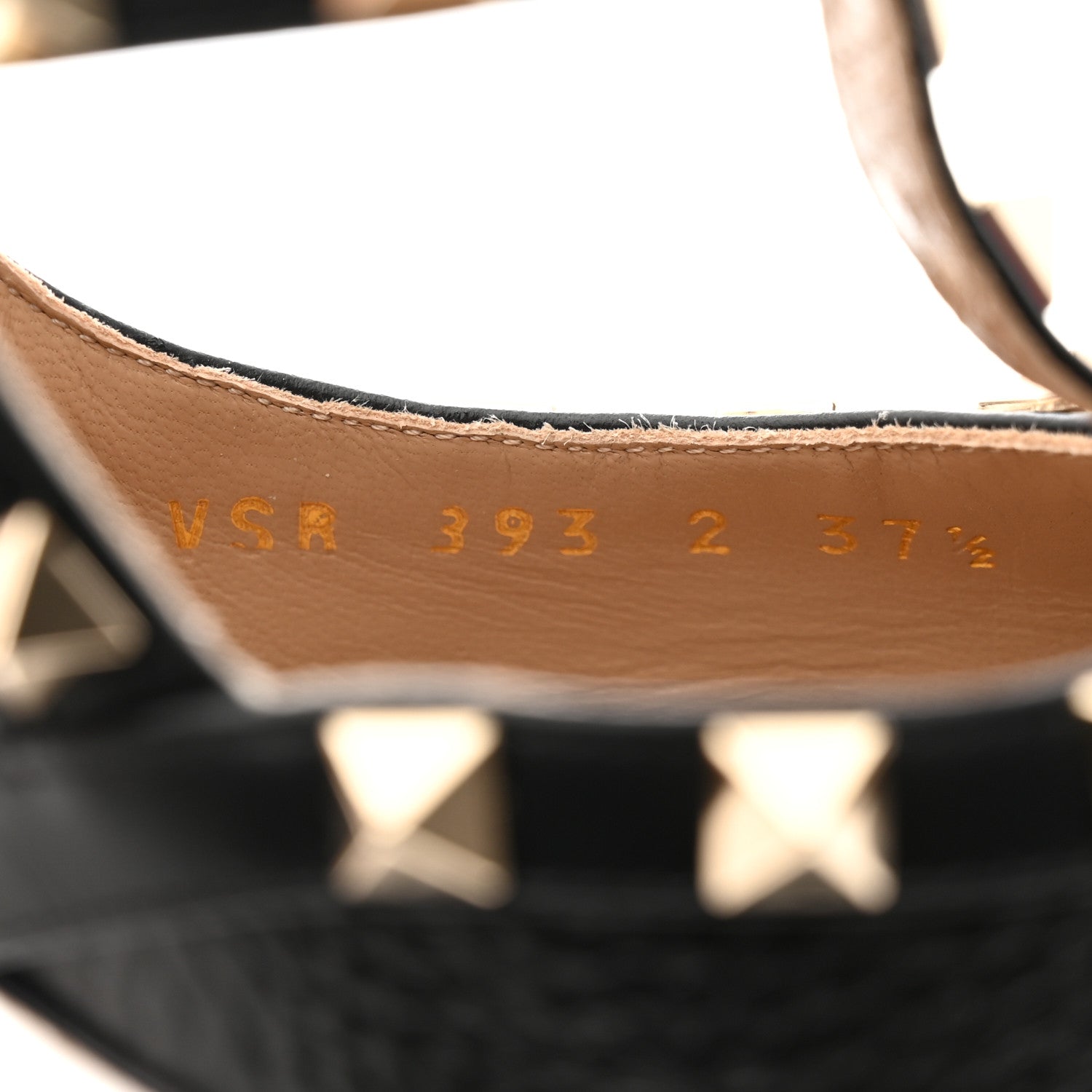 Valentino Garavani Pebbled Calfskin Rockstud Ankle Strap 100mm Pumps 37.5 Black 7 of 9