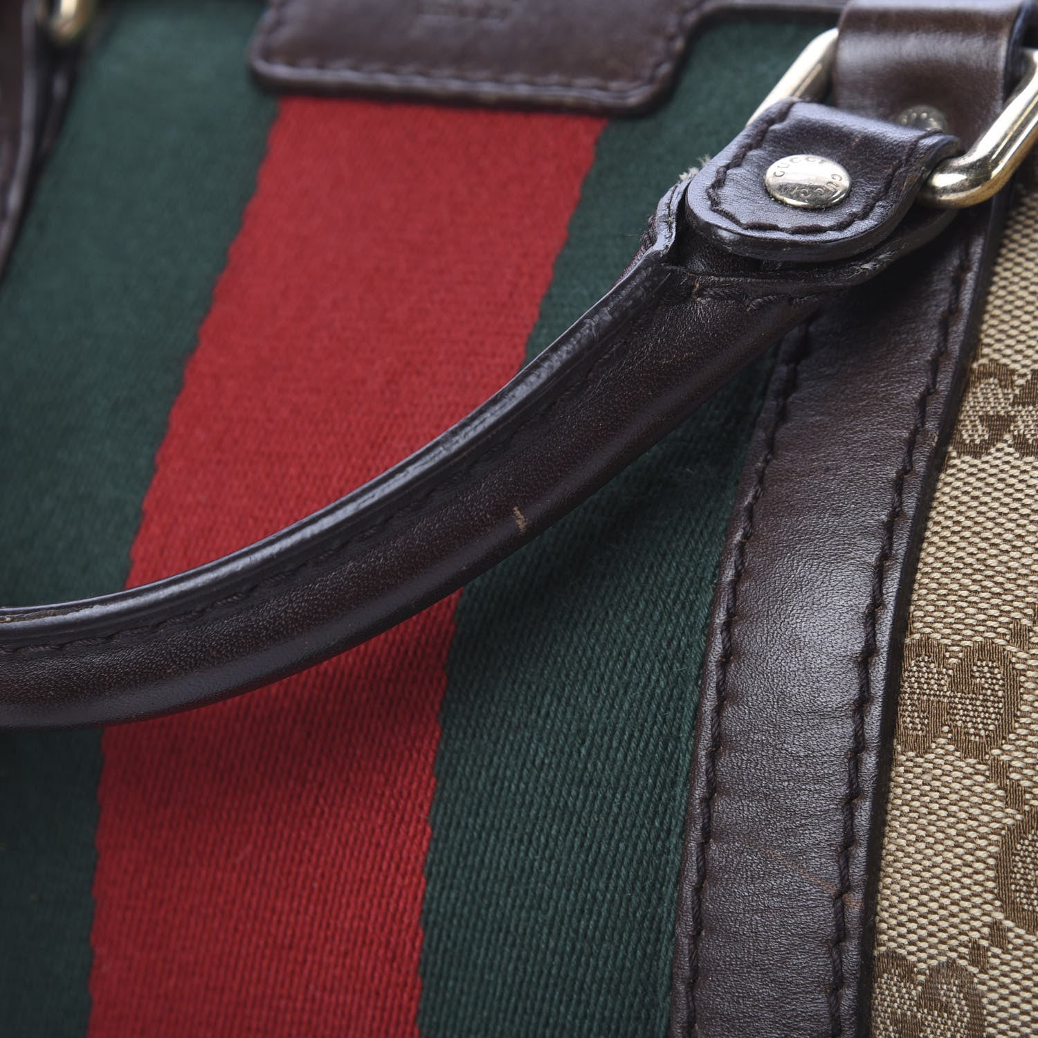 Gucci Monogram Vintage Web Medium Boston Dark Brown 23 of 23