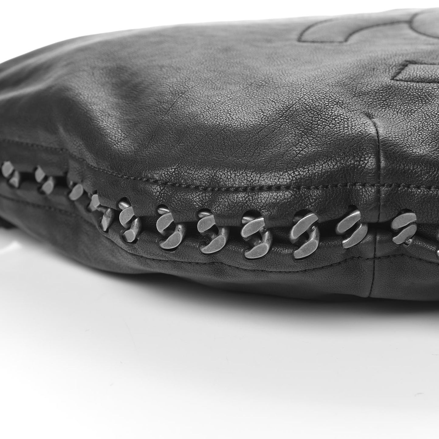 Calfskin Modern Chain Hobo Black