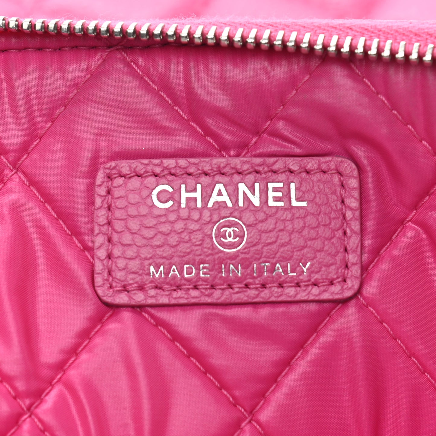 Caviar Quilted Large Cosmetic Case Pink