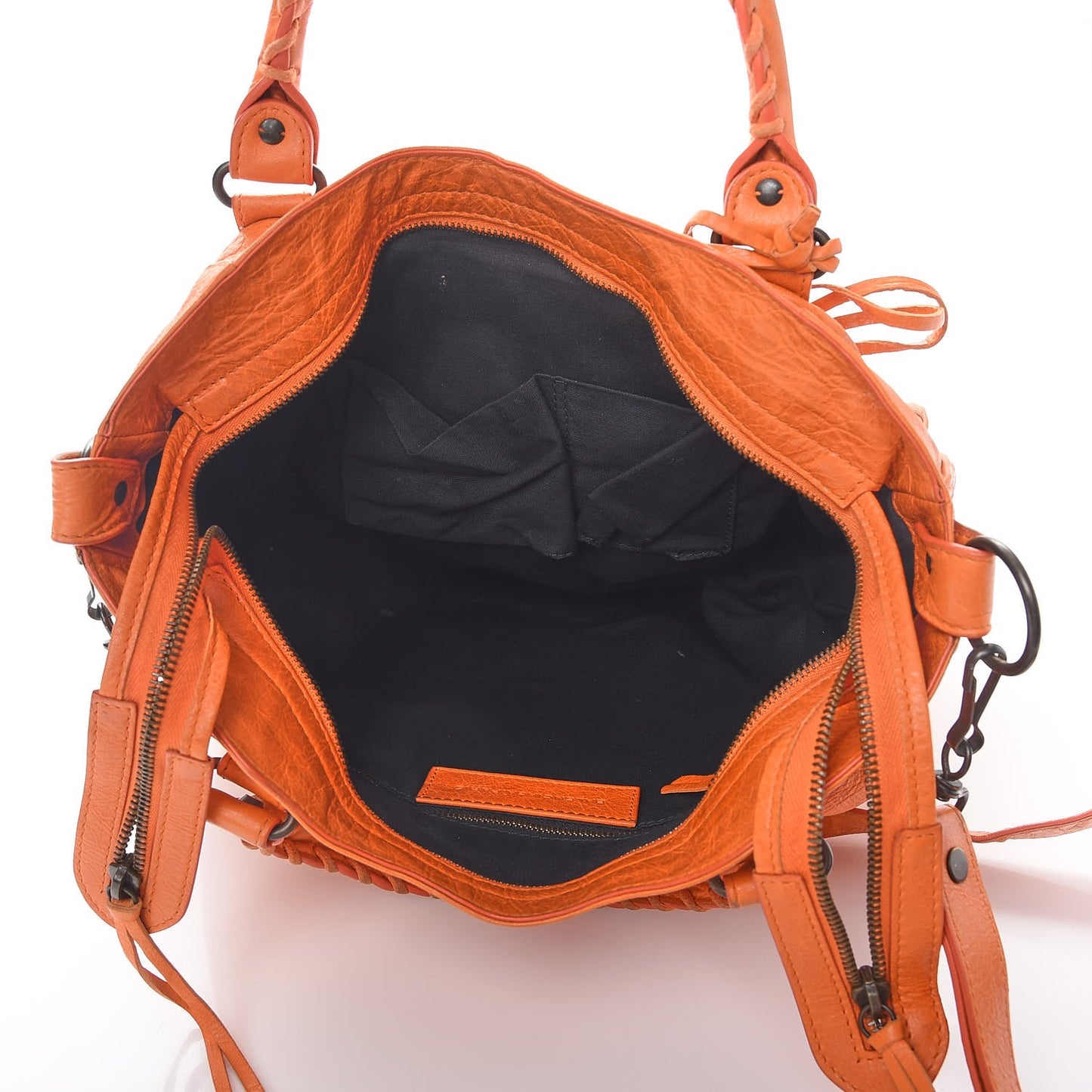 Agneau Classic Hardware Velo Tote Bag Tangerine