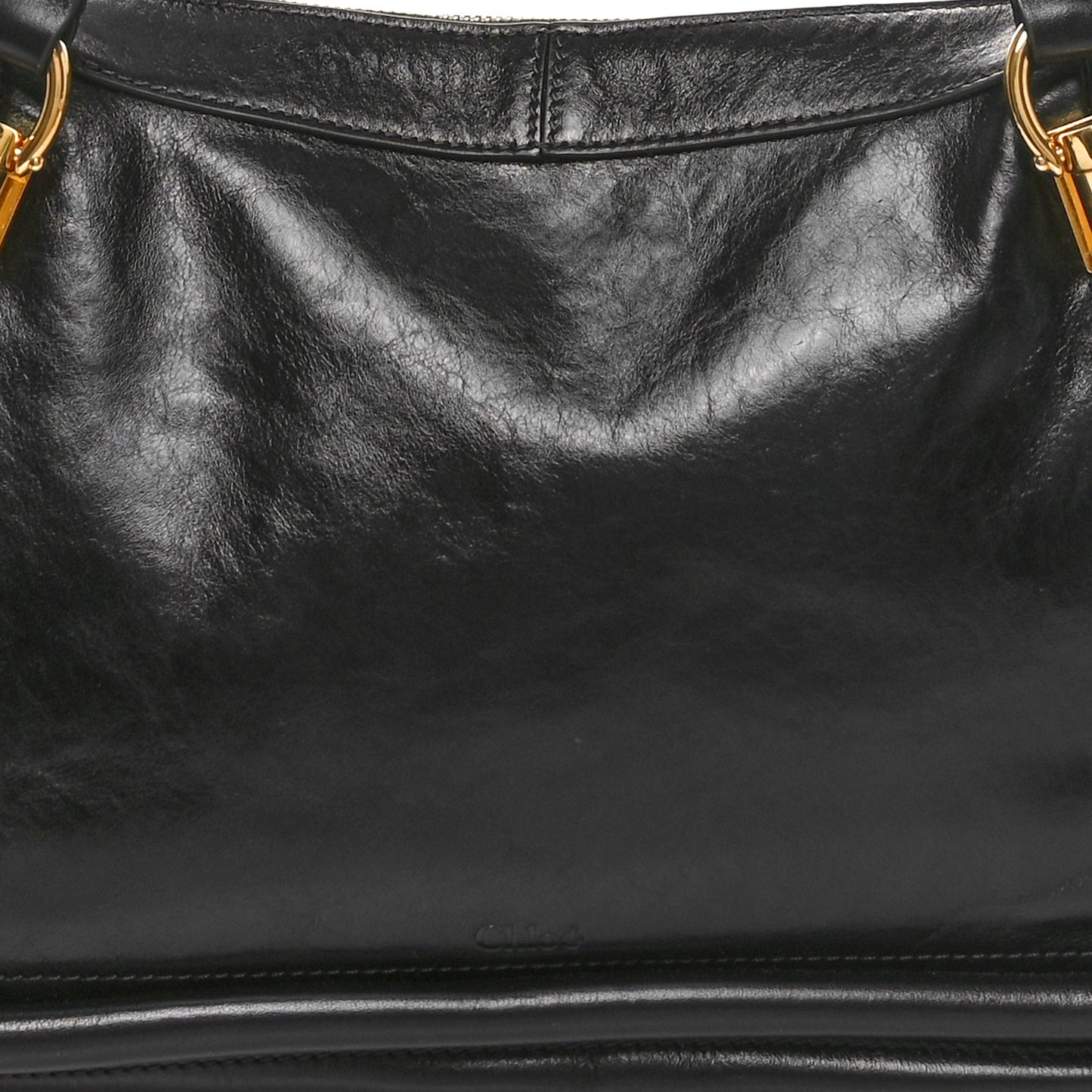 Natural Shiny Calfskin Large Paraty 24 Bag Black