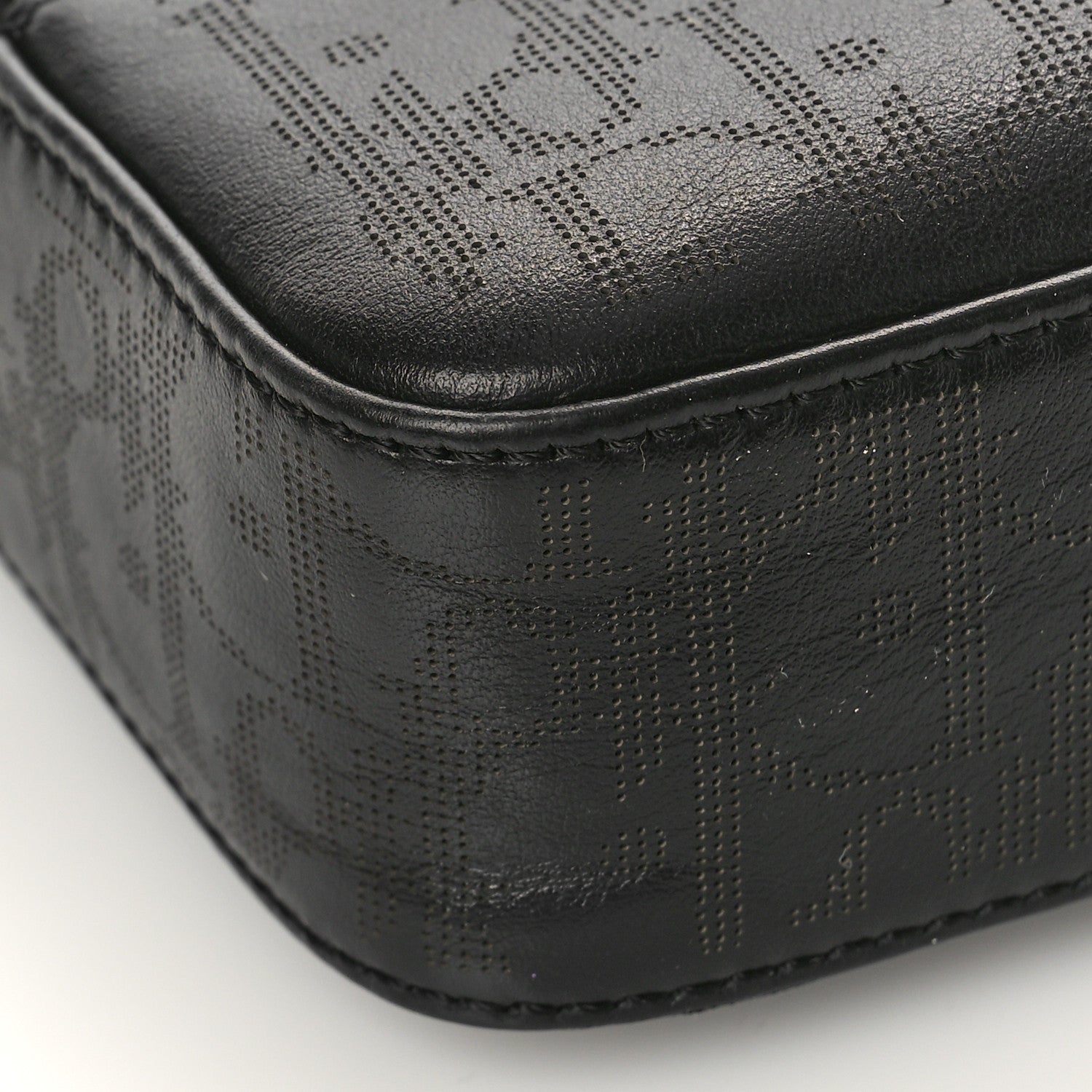 Christian Dior Calfskin Perforated Oblique Galaxy Safari Messenger Bag Black 7 of 8