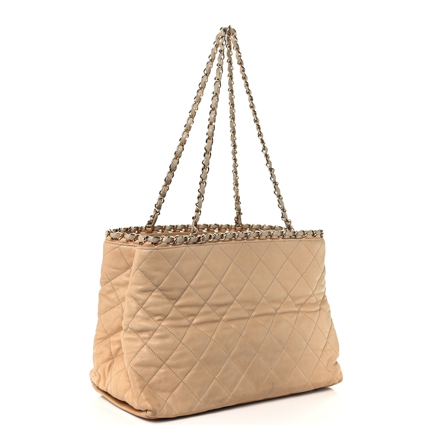 Chanel Lambskin Quilted Small Chain Me Tote Light Beige 3 of 11