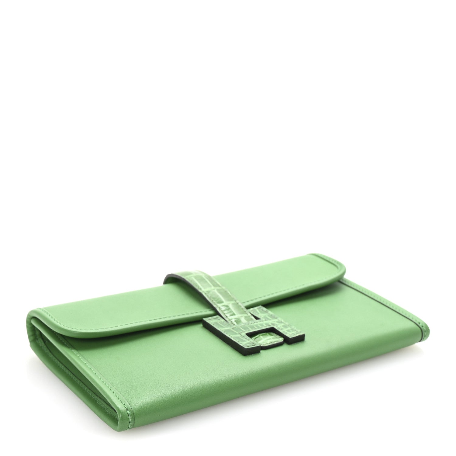 Hermes Swift Alligator Jige Touch Duo Clutch Bambou Cactus 5 of 8