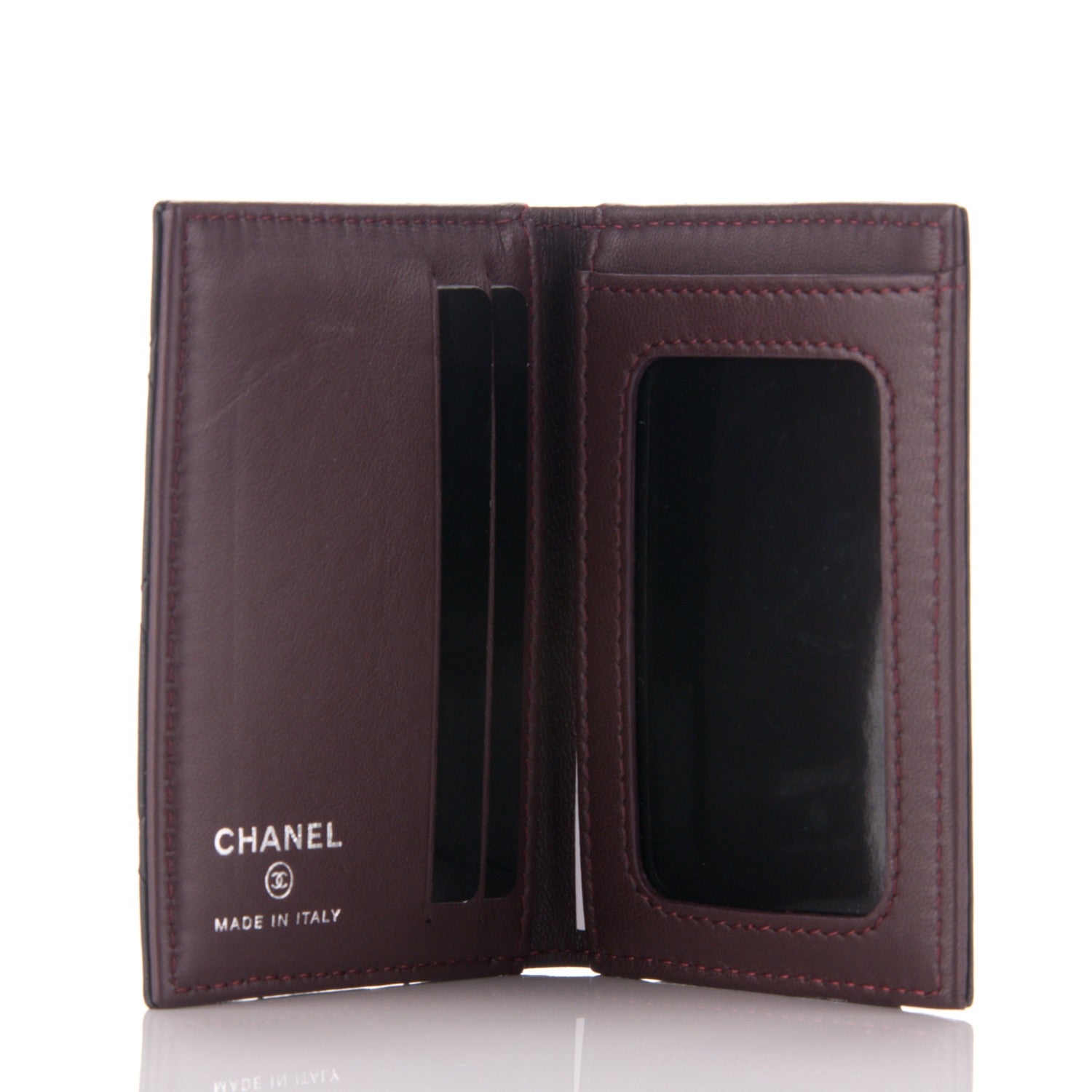 Chanel Lambskin Quilted CC Card Holder Wallet Black 5 of 7