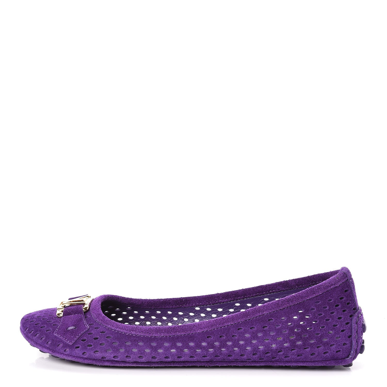 Louis Vuitton Suede Perforated Oxford Ballerina Flats 36 Violet 1 of 12