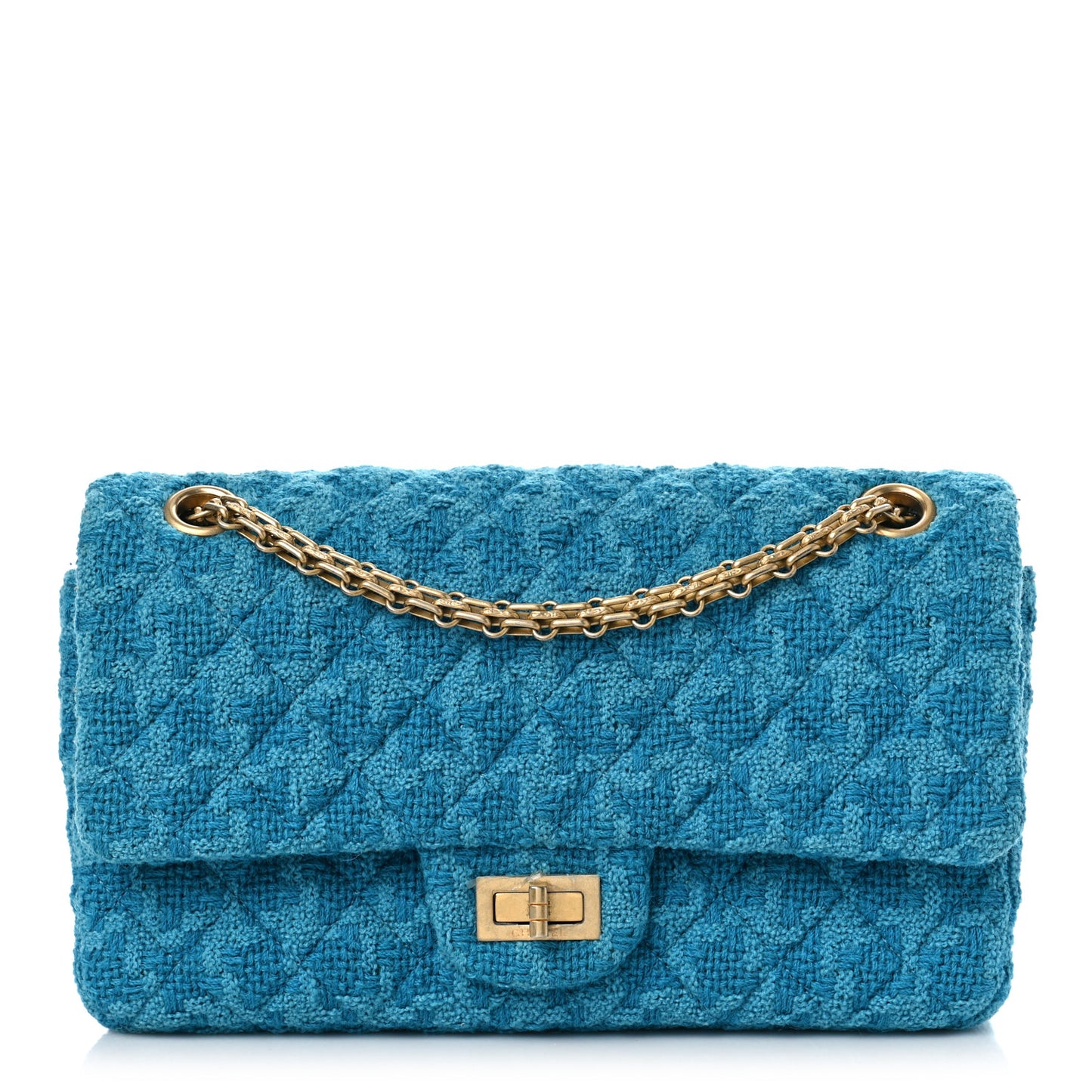 Tweed Quilted 2.55 Reissue 225 Flap Turquoise
