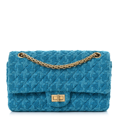 Chanel Tweed Quilted 2.55 Reissue 225 Flap Turquoise 1 of 9