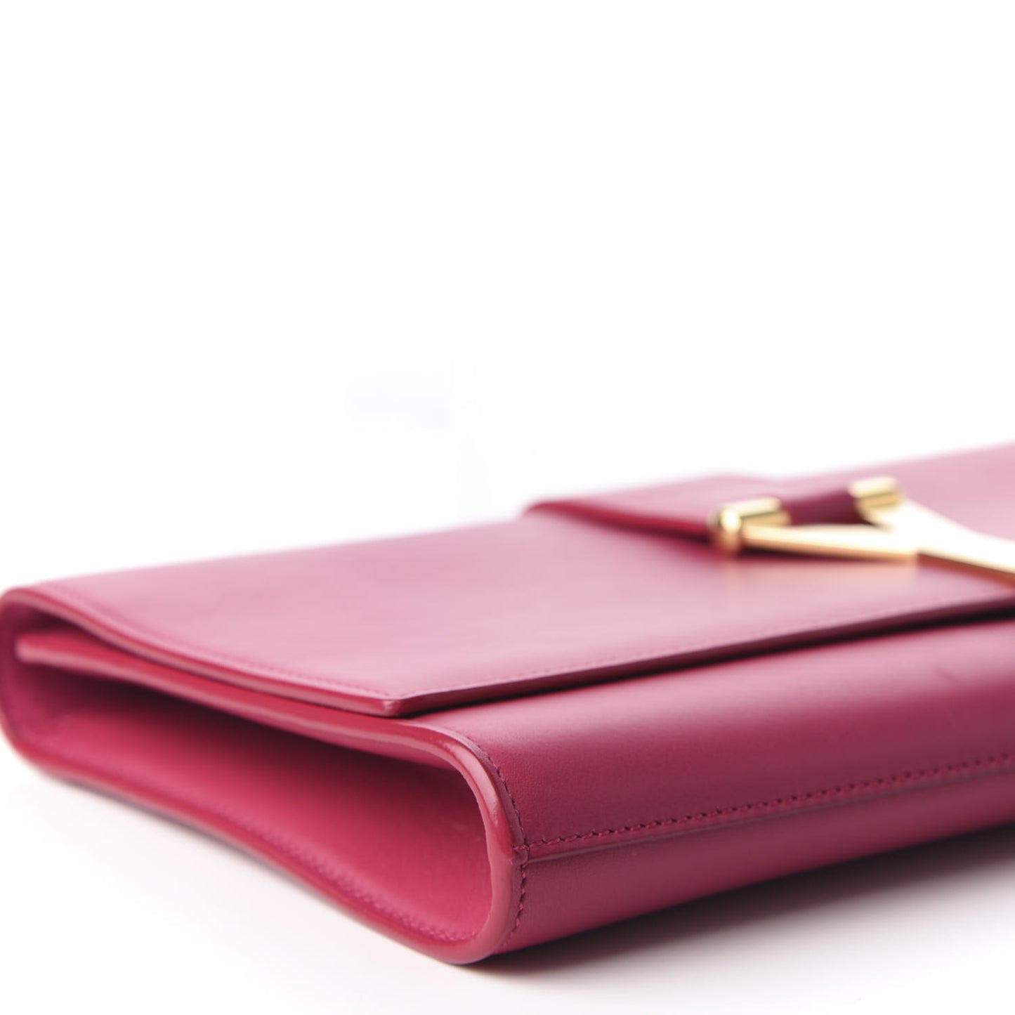Calfskin Classic Y Ligne Clutch Fuchsia