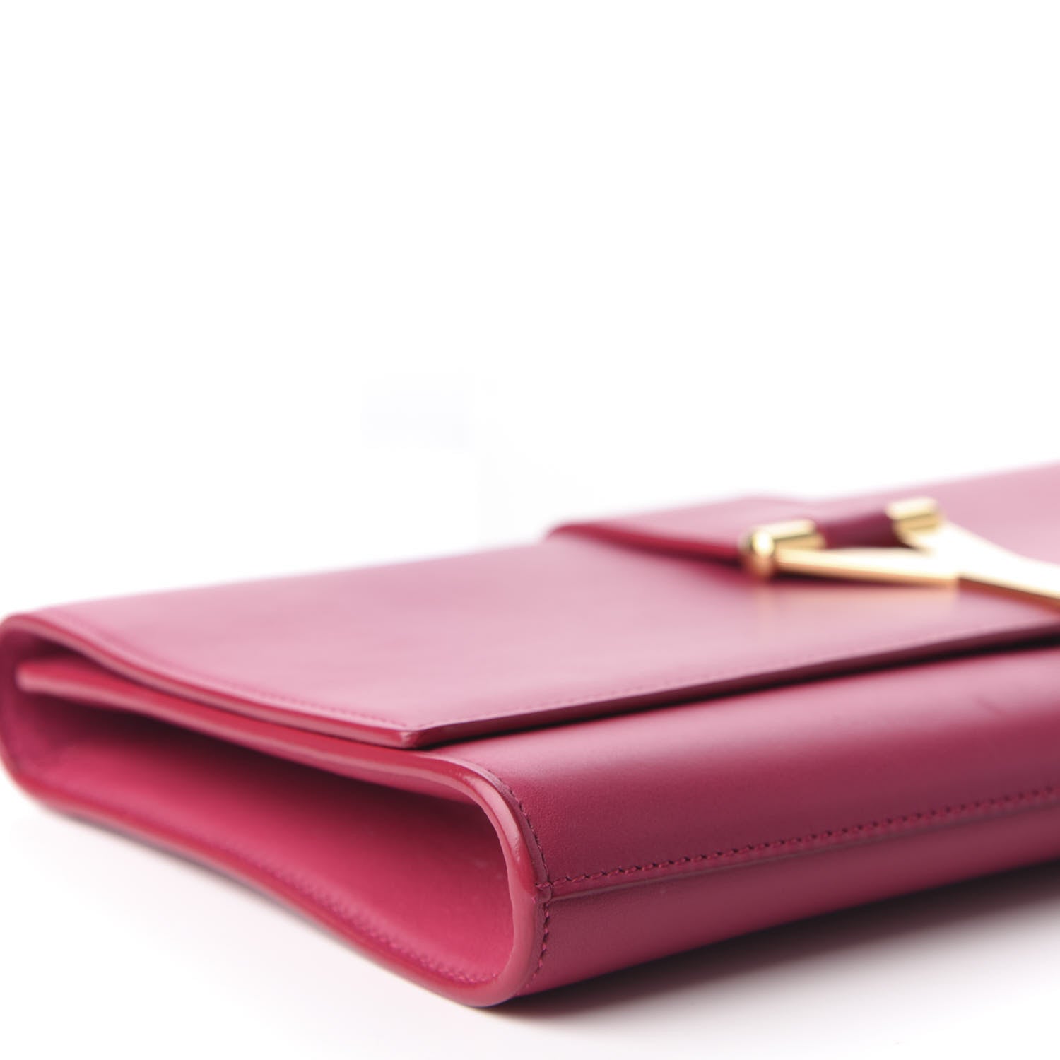 Saint Laurent Calfskin Classic Y Ligne Clutch Fuchsia 6 of 10