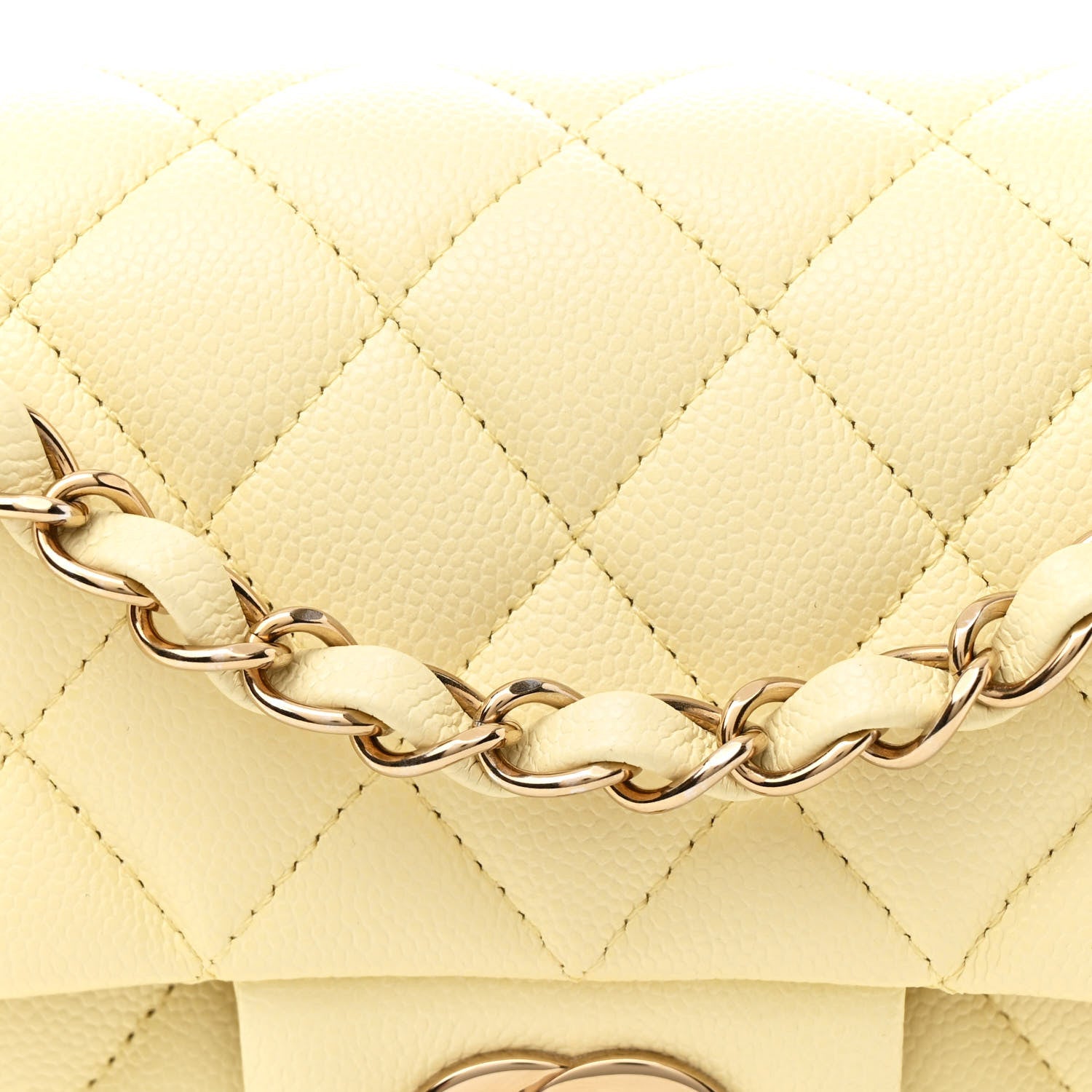 Chanel Caviar Quilted Small Double Flap Light Yellow 8 of 11