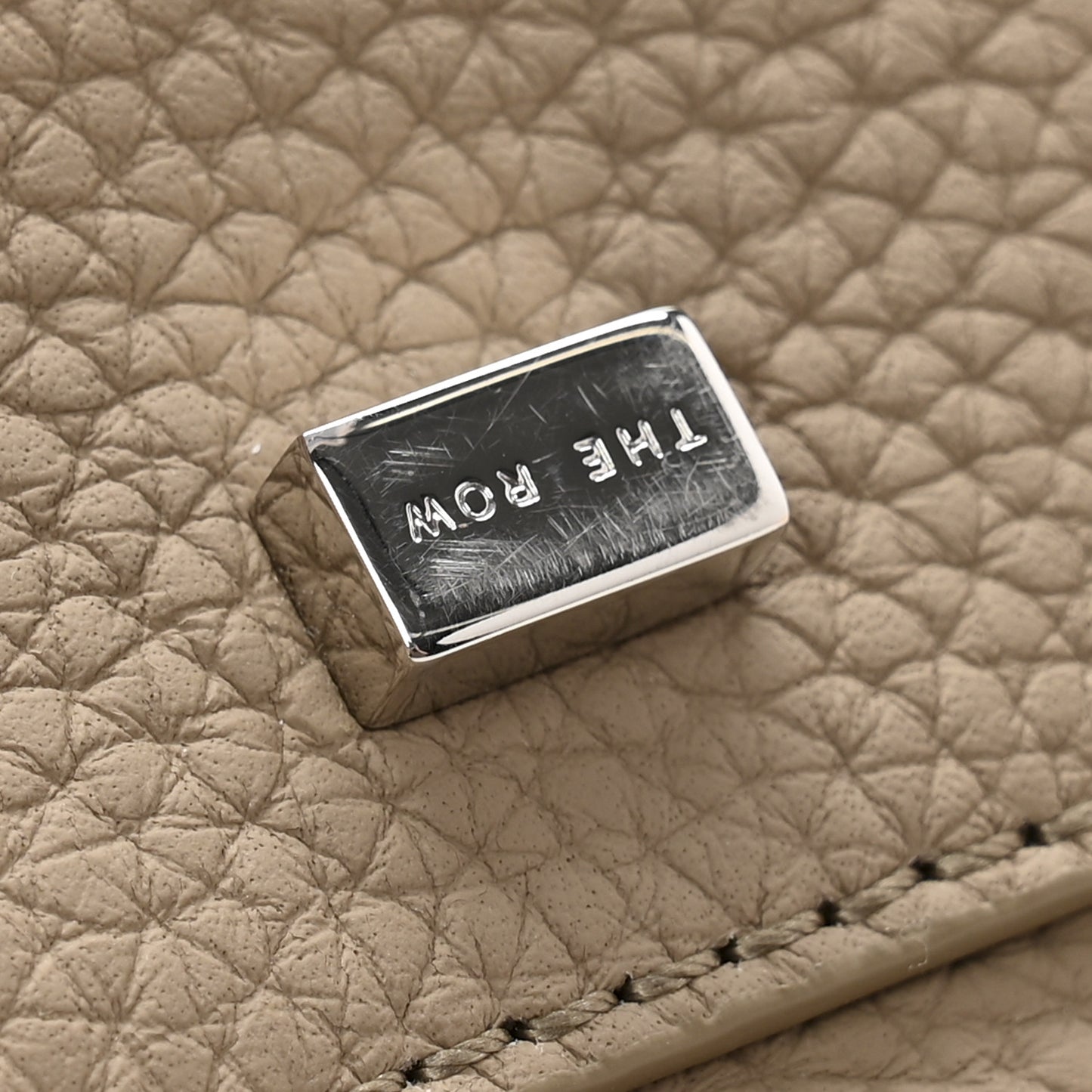Grained Calfskin Soft Margaux 10 Bag Dark Taupe