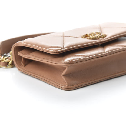 Chanel Lambskin Quilted 19 Wallet On Chain WOC Brown 6 of 11