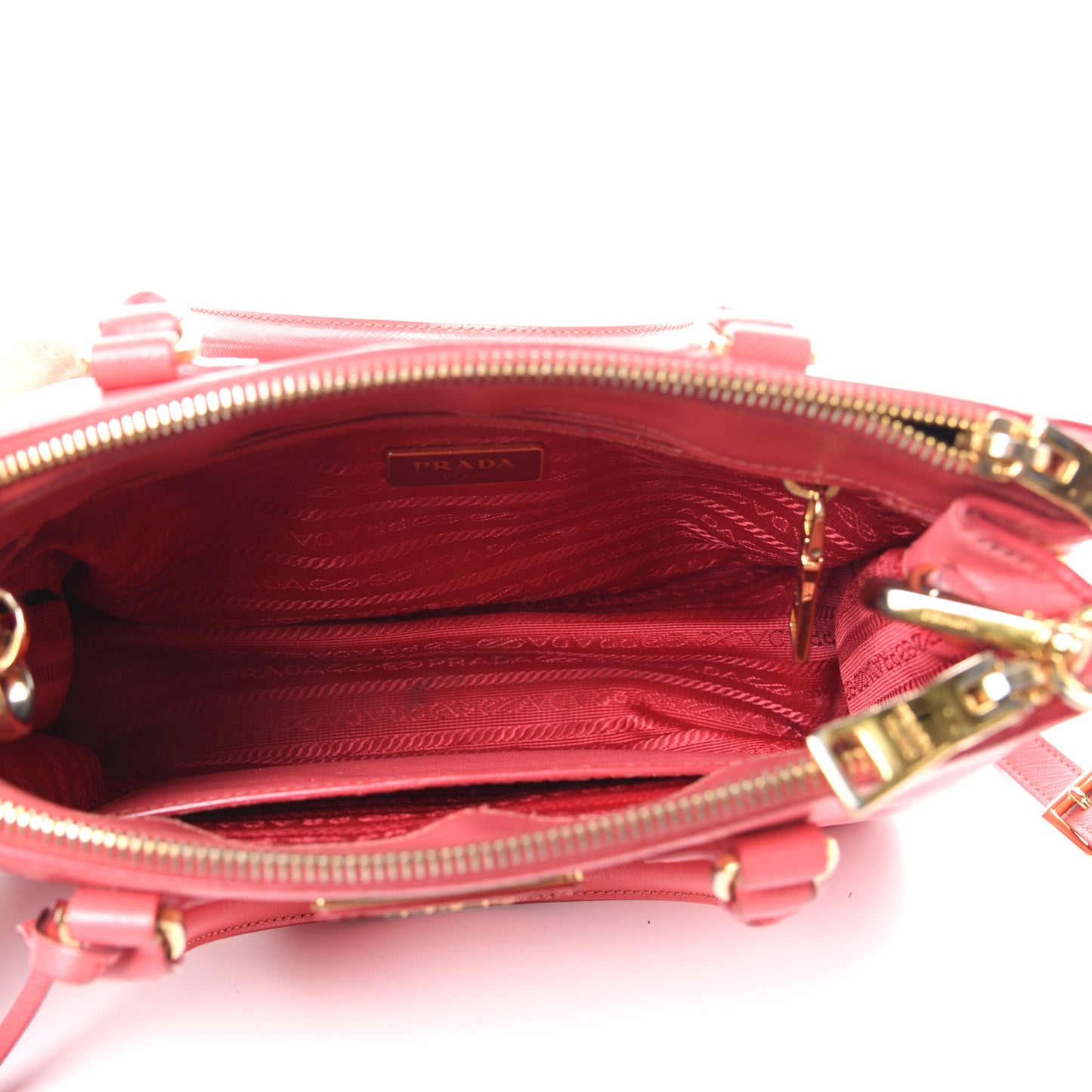 Saffiano Mini Galleria Double Zip Tote Fragola