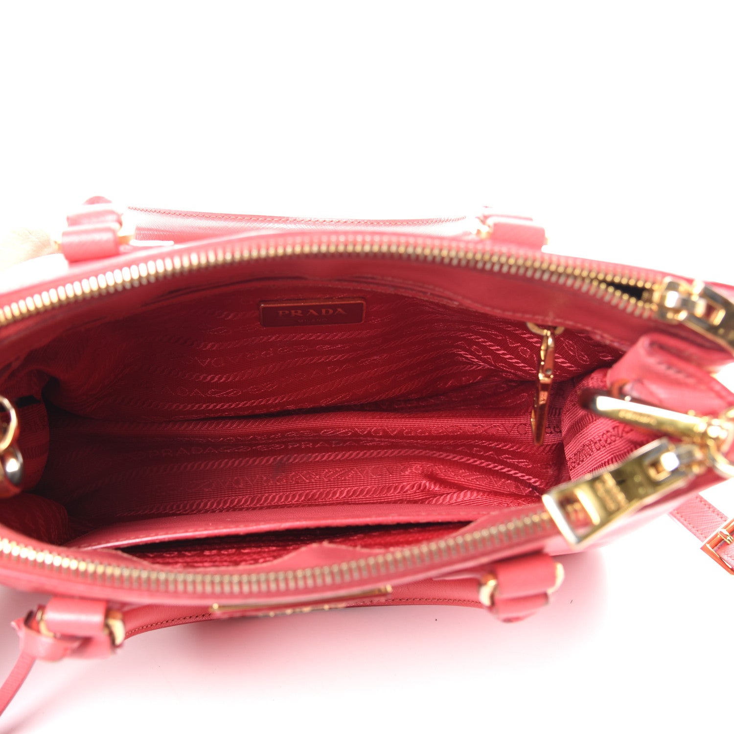 Prada Saffiano Mini Galleria Double Zip Tote Fragola 5 of 9