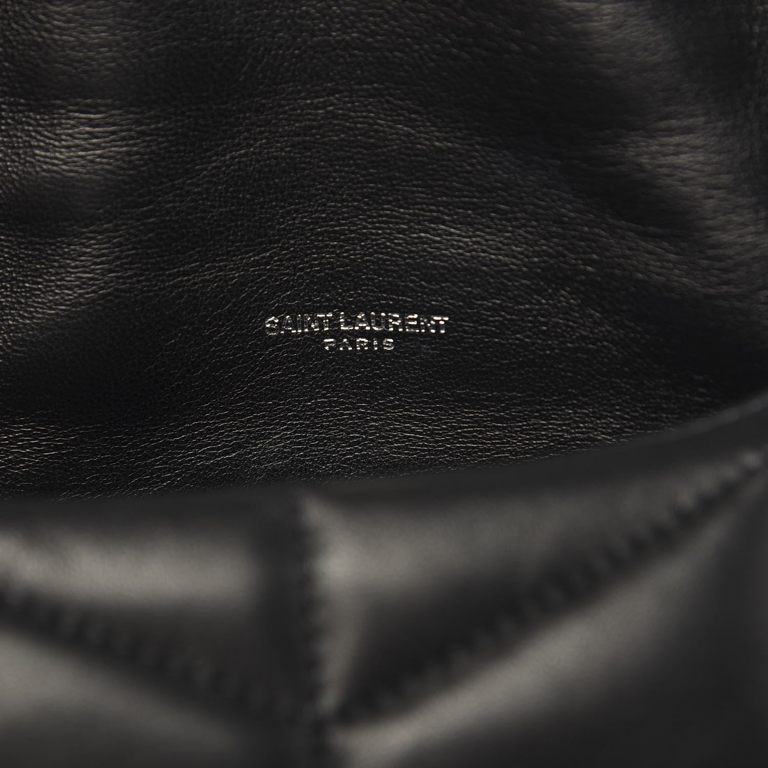 Saint Laurent Lambskin Quilted Toy Loulou Puffer Monogram Chain Satchel Black 7 of 13