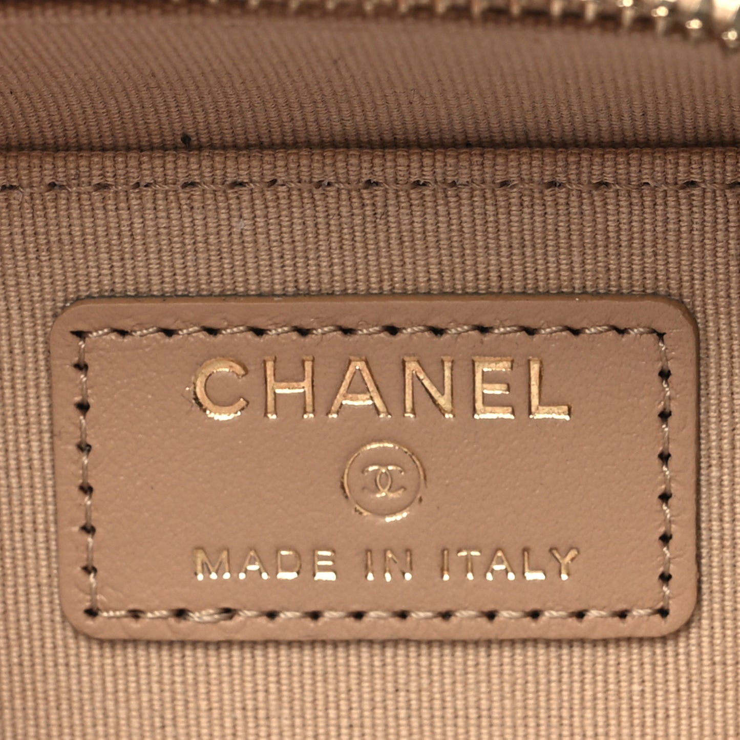 Caviar Chevron Quilted Mini Boy Clutch With Chain Beige