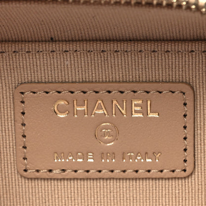 Chanel Caviar Chevron Quilted Mini Boy Clutch With Chain Beige 6 of 11