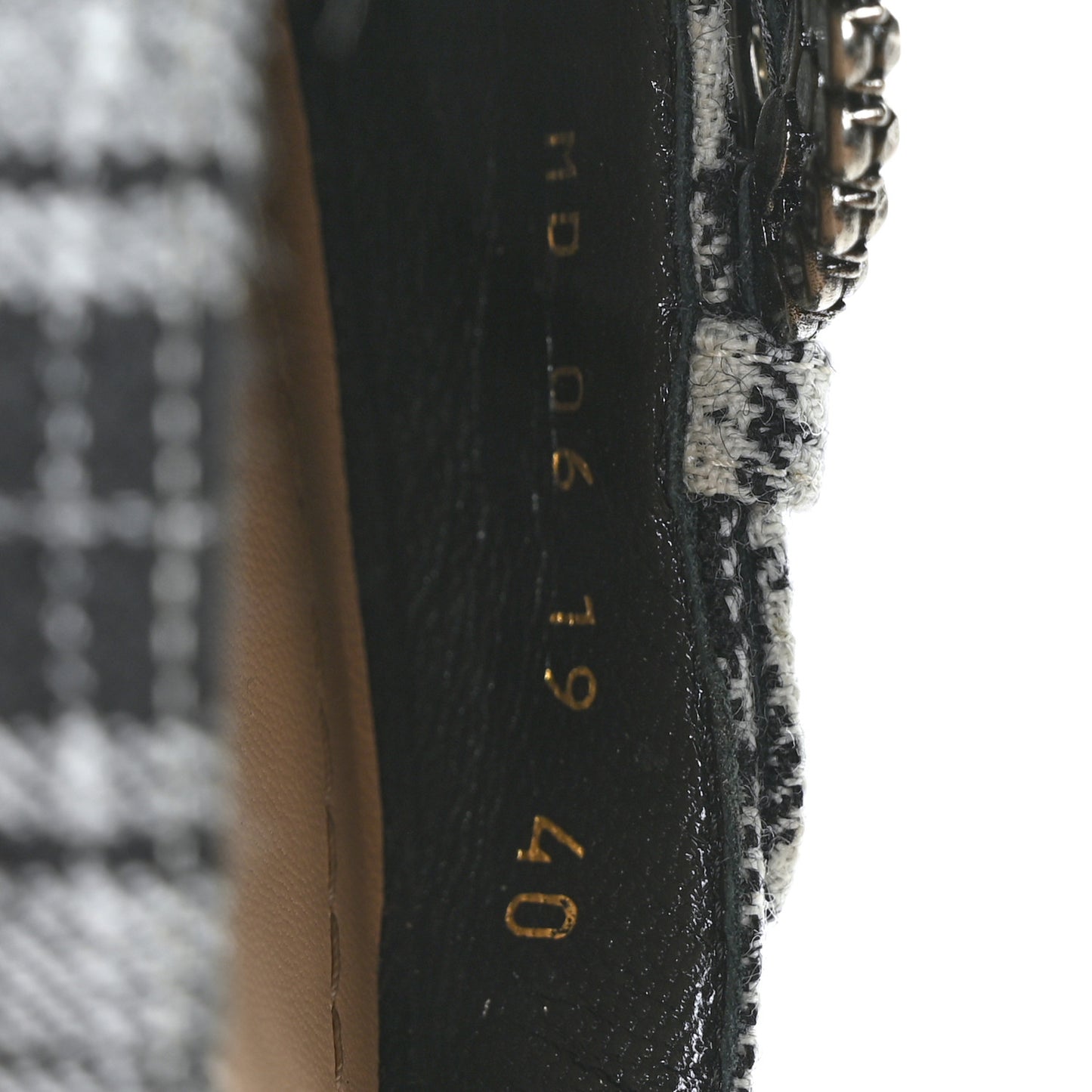 Canvas Tartan Gang Ankle Strap Slingback Pumps 40 Black