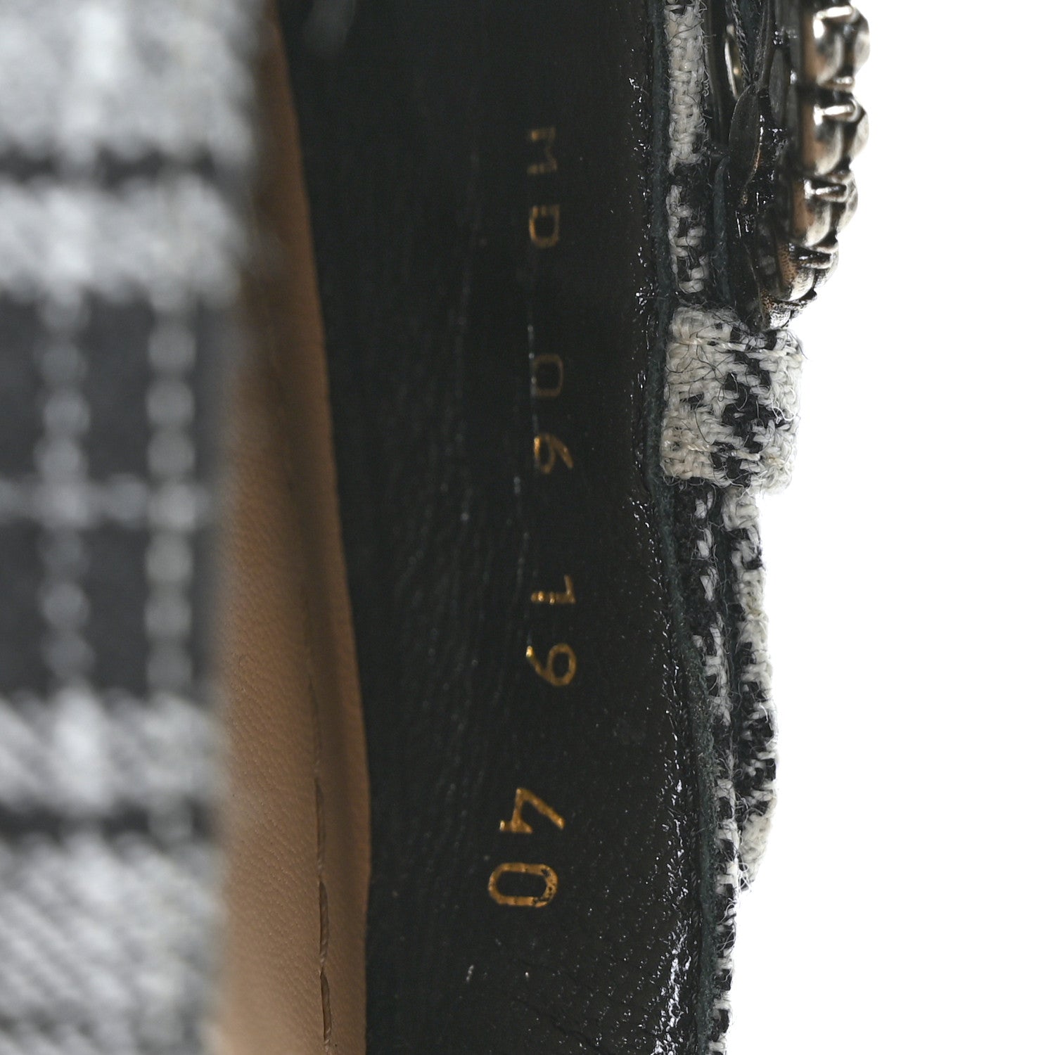 Christian Dior Canvas Tartan Gang Ankle Strap Slingback Pumps 40 Black 6 of 8