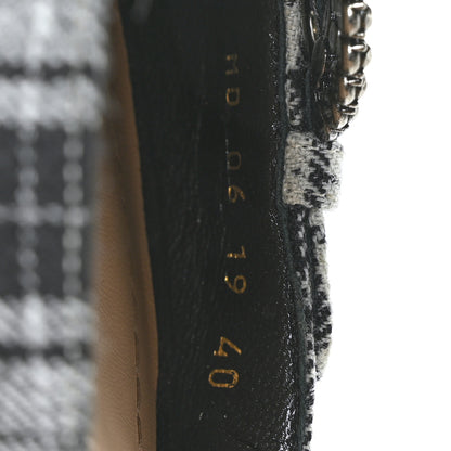 Christian Dior Canvas Tartan Gang Ankle Strap Slingback Pumps 40 Black 6 of 8