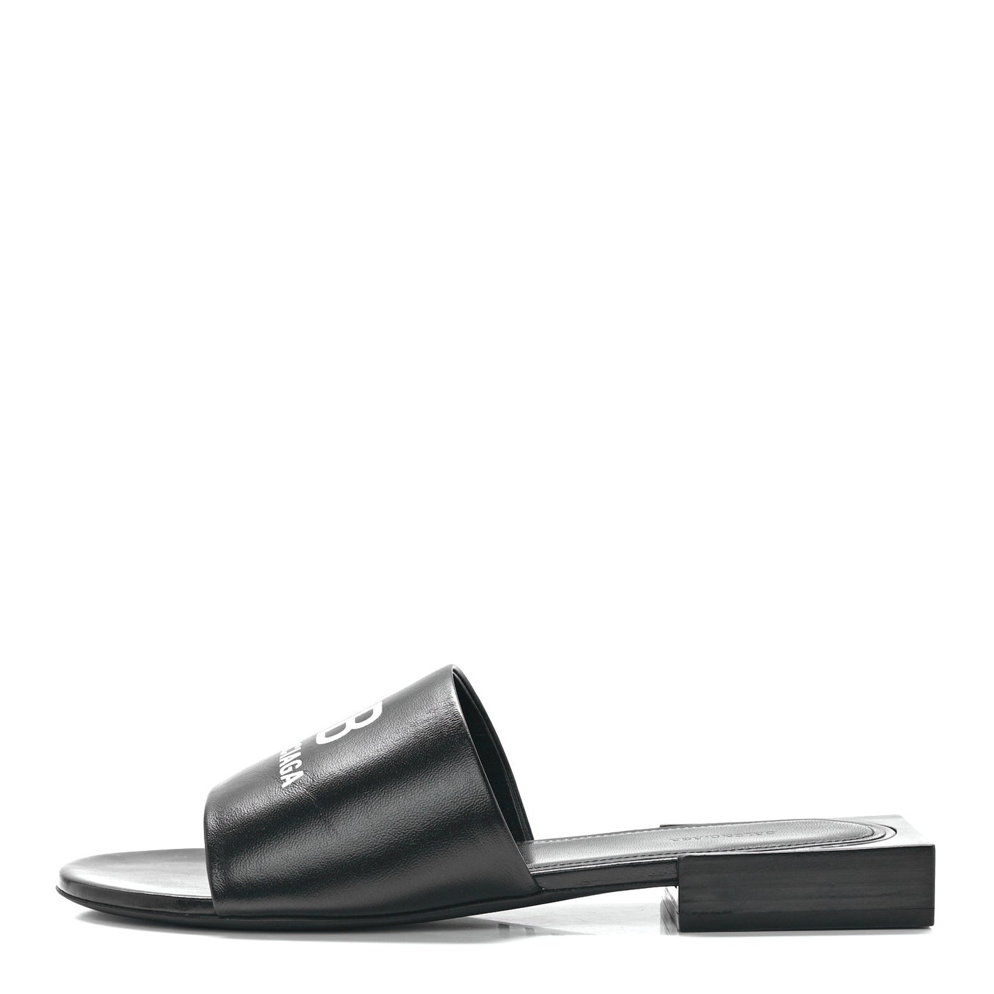 Nappa Soft Box Flat Sandals 36.5 Black White