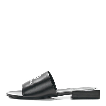 Balenciaga Nappa Soft Box Flat Sandals 36.5 Black White 1 of 9