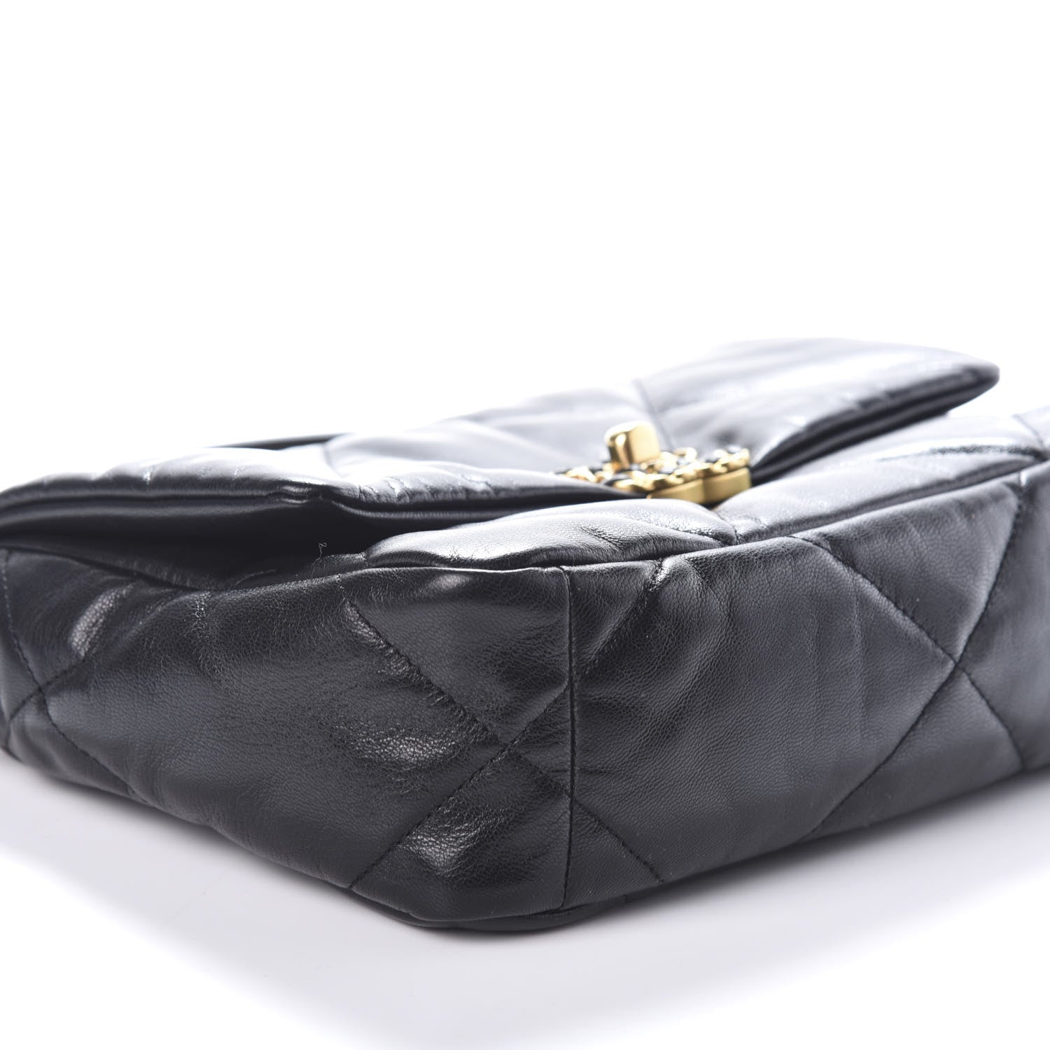 Chanel Goatskin Quilted Medium 19 Flap Black 8 of 9