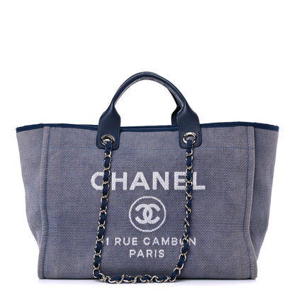 Chanel Canvas Medium Deauville Tote Blue 1 of 18