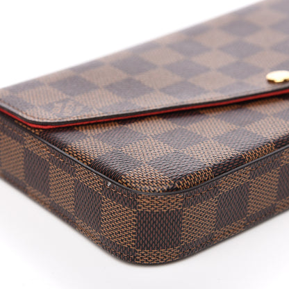Louis Vuitton Damier Ebene Pochette Felicie Chain Wallet 9 of 11