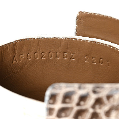 Hermes Matte Niloticus Crocodile Himalaya Neo Low Boots 37 Blanc 7 of 11