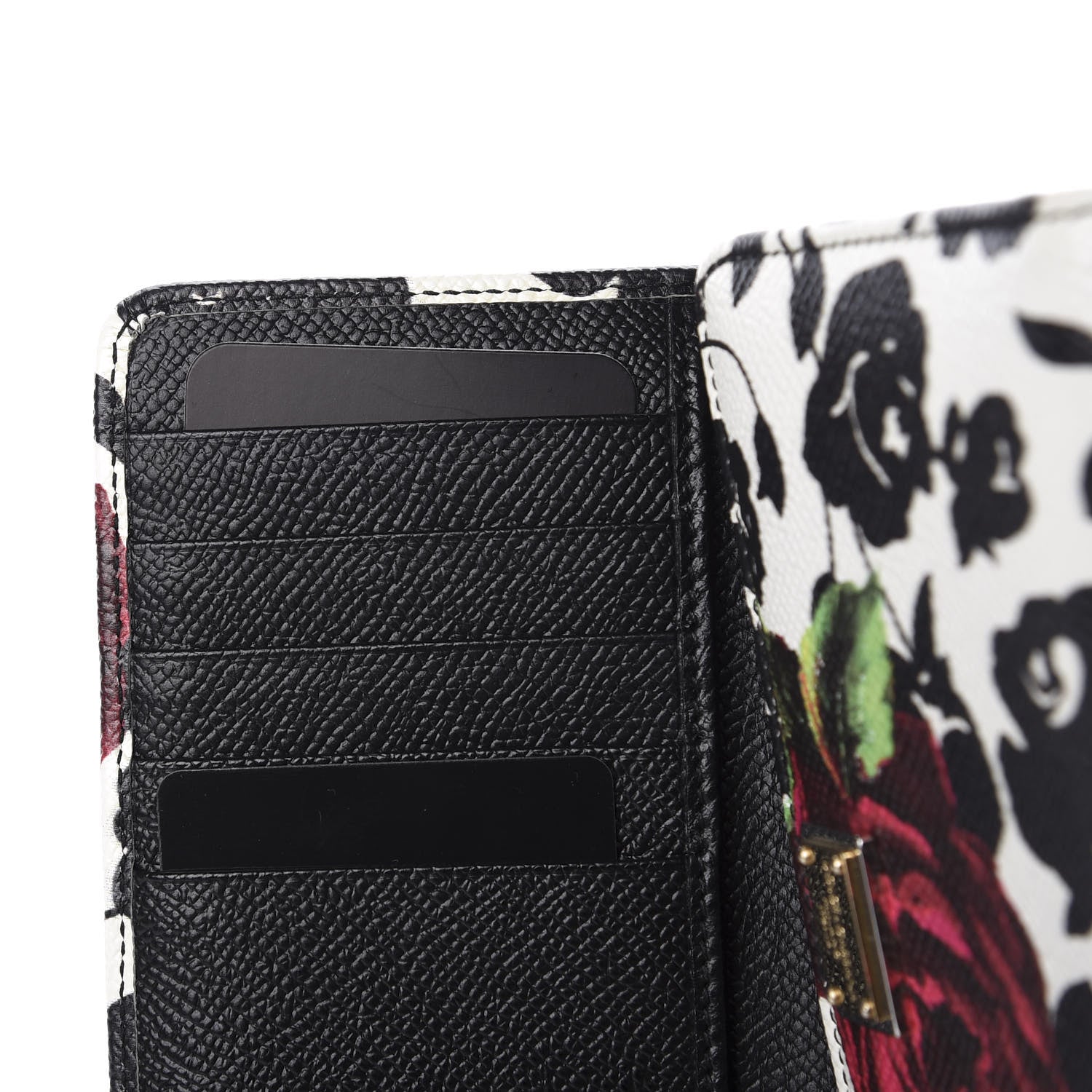 Dolce & Gabbana Dauphine Flower Printed Wallet On Chain Black White 7 of 10