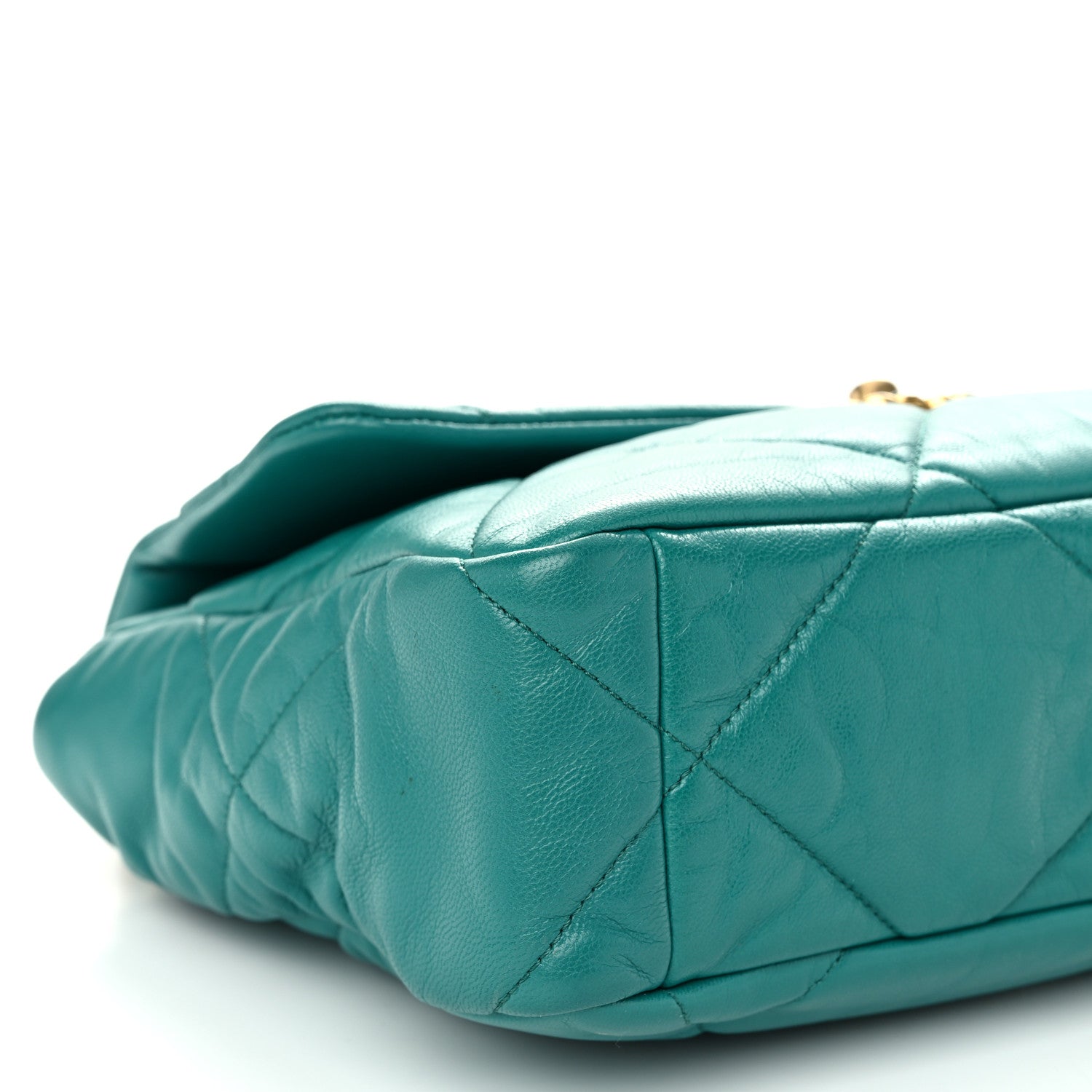 Chanel Lambskin Quilted Large Chanel 19 Flap Dark Green 9 of 10