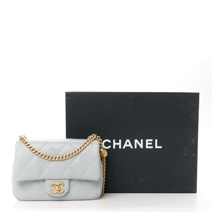 Chanel Caviar Quilted Mini Sweetheart Flap Grey 12 of 12