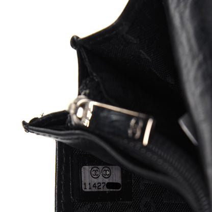 Chanel Aged Calfskin Quilted Cambon Yen Wallet Black 8 of 13