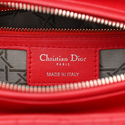 Christian Dior Lambskin Cannage Medium Lady Dior Red 6 of 14