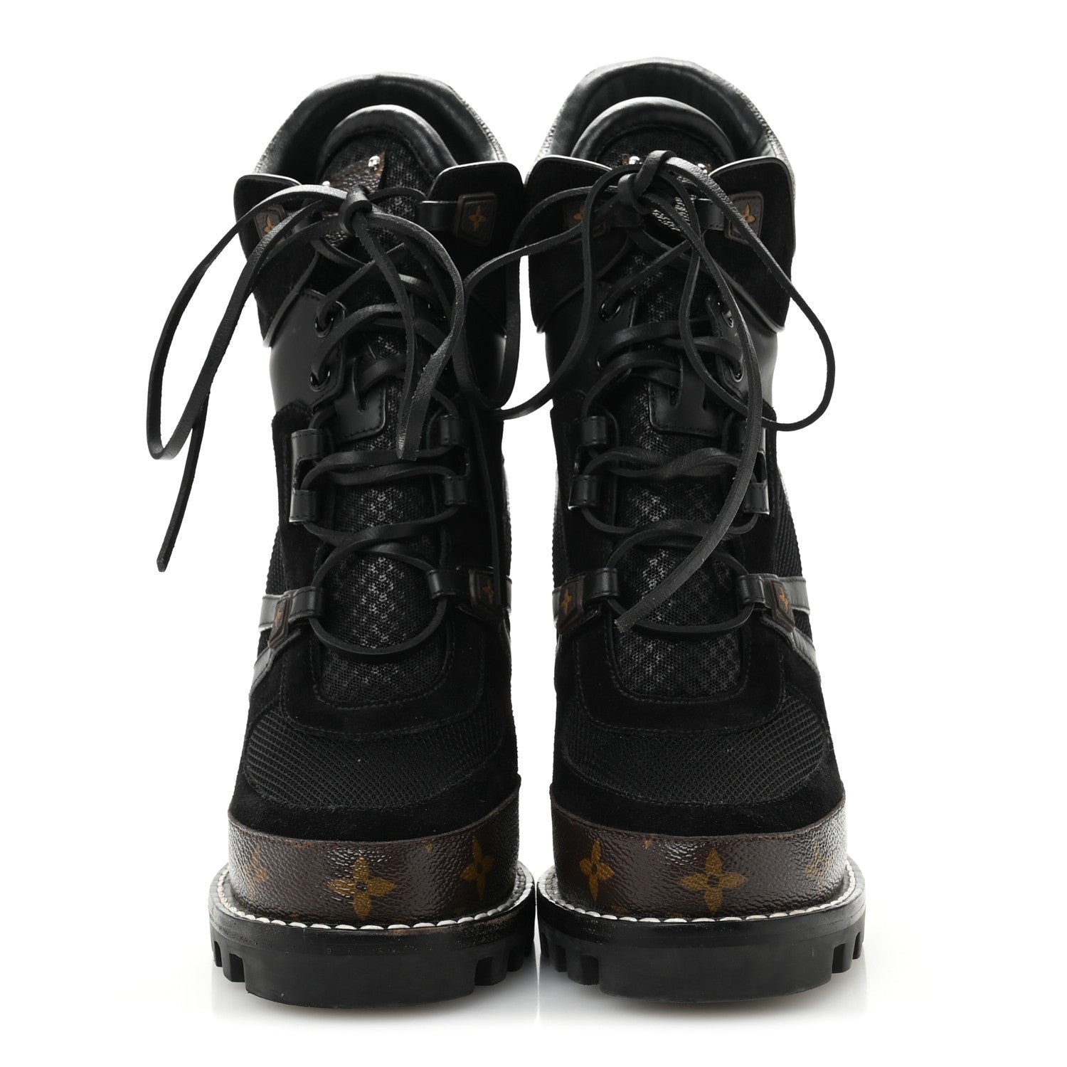 Louis Vuitton Suede Calfskin Monogram Star Trail Ankle Boots 39.5 Black 3 of 9