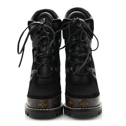 Louis Vuitton Suede Calfskin Monogram Star Trail Ankle Boots 39.5 Black 3 of 9