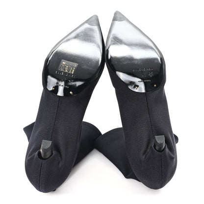 Balenciaga Jersey Crepe Pointed Toe Knife Booties 40 Black 6 of 8