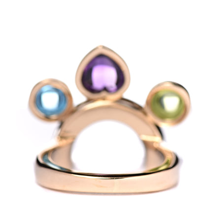 Bulgari 18K Yellow Gold Blue Topaz Amethyst Peridot Allegra Ring 47 4 3 of 4