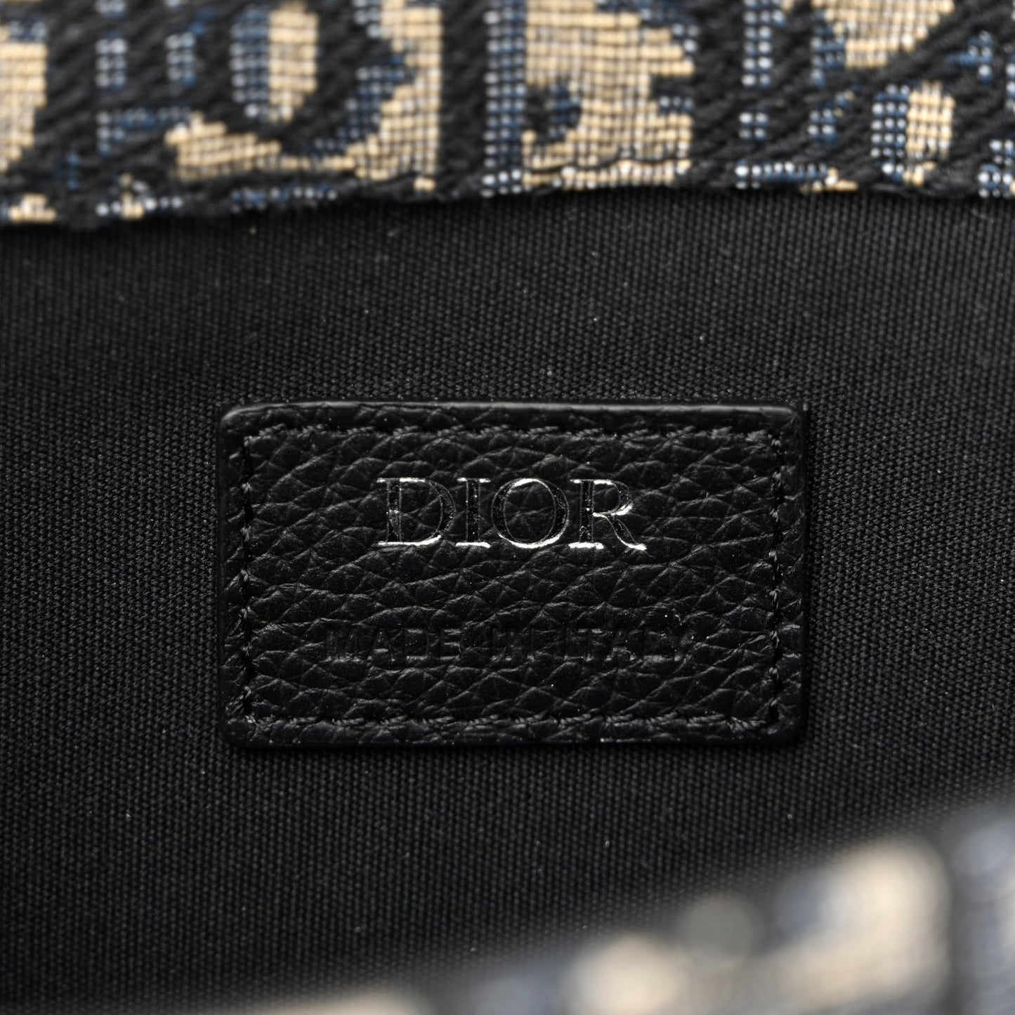 Oblique Grained Calfskin Mini Gallop Bag With Strap Black Beige