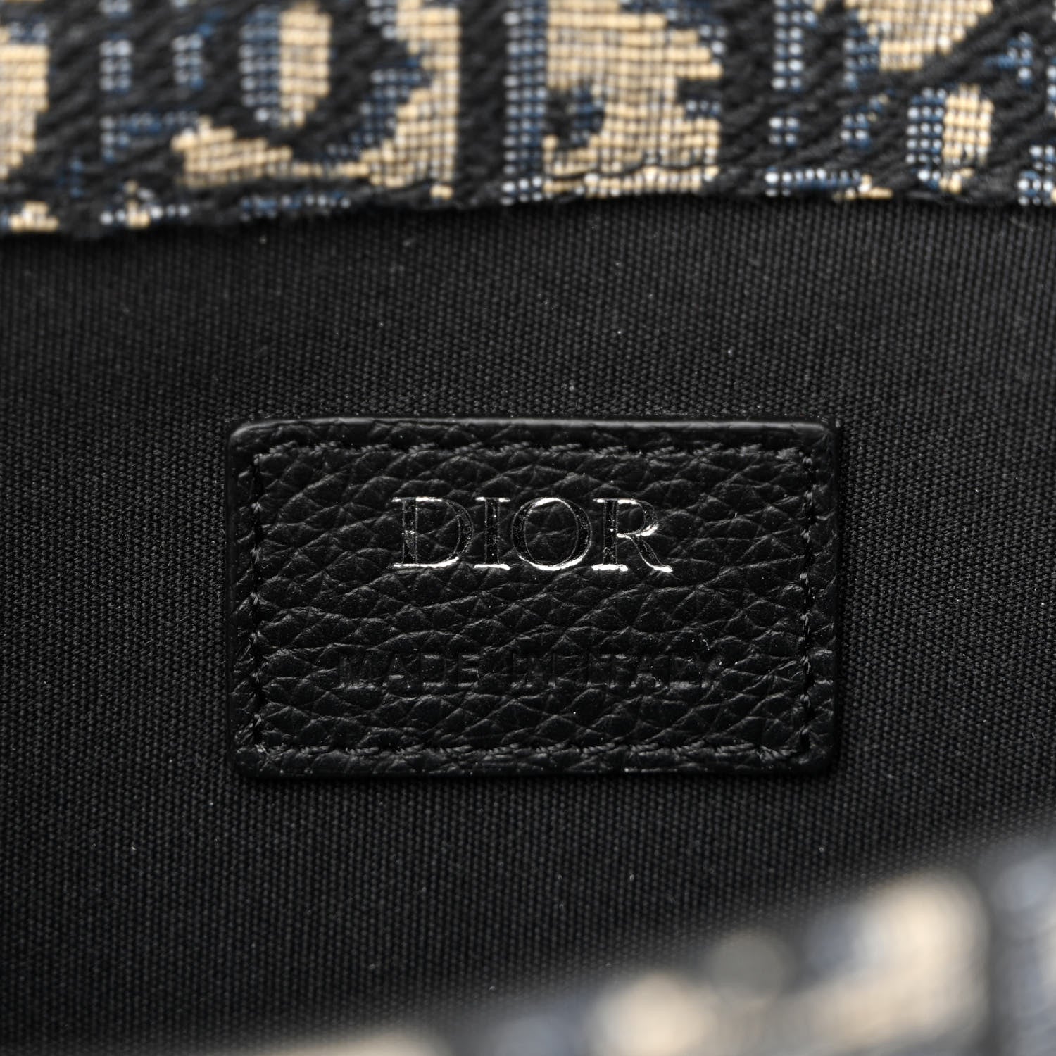 Christian Dior Oblique Grained Calfskin Mini Gallop Bag With Strap Black Beige 6 of 11