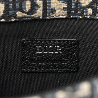 Christian Dior Oblique Grained Calfskin Mini Gallop Bag With Strap Black Beige 6 of 11