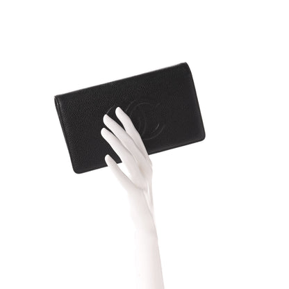 Chanel Caviar Timeless CC Yen Wallet Black 2 of 9