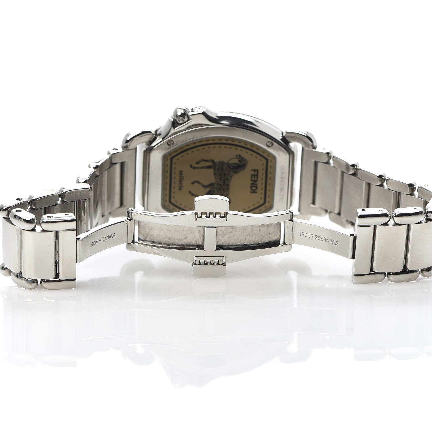 Fendi Stainless Steel 34mm Selleria Tonneau Quartz Watch 6 of 8