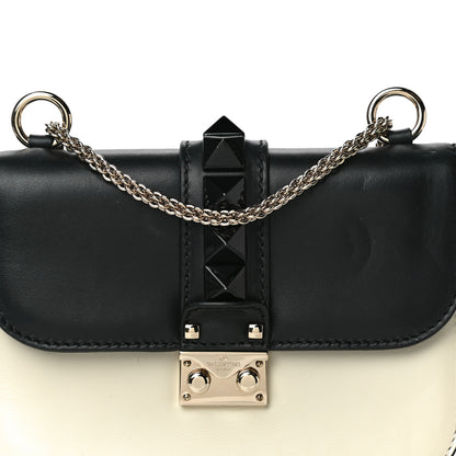 Valentino Garavani Vitello Small Glam Lock Rockstud Flap Black Light Ivory 6 of 17