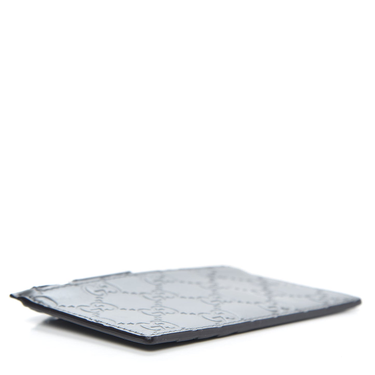 Guccissima Signature Coin Case Card Holder Graphite