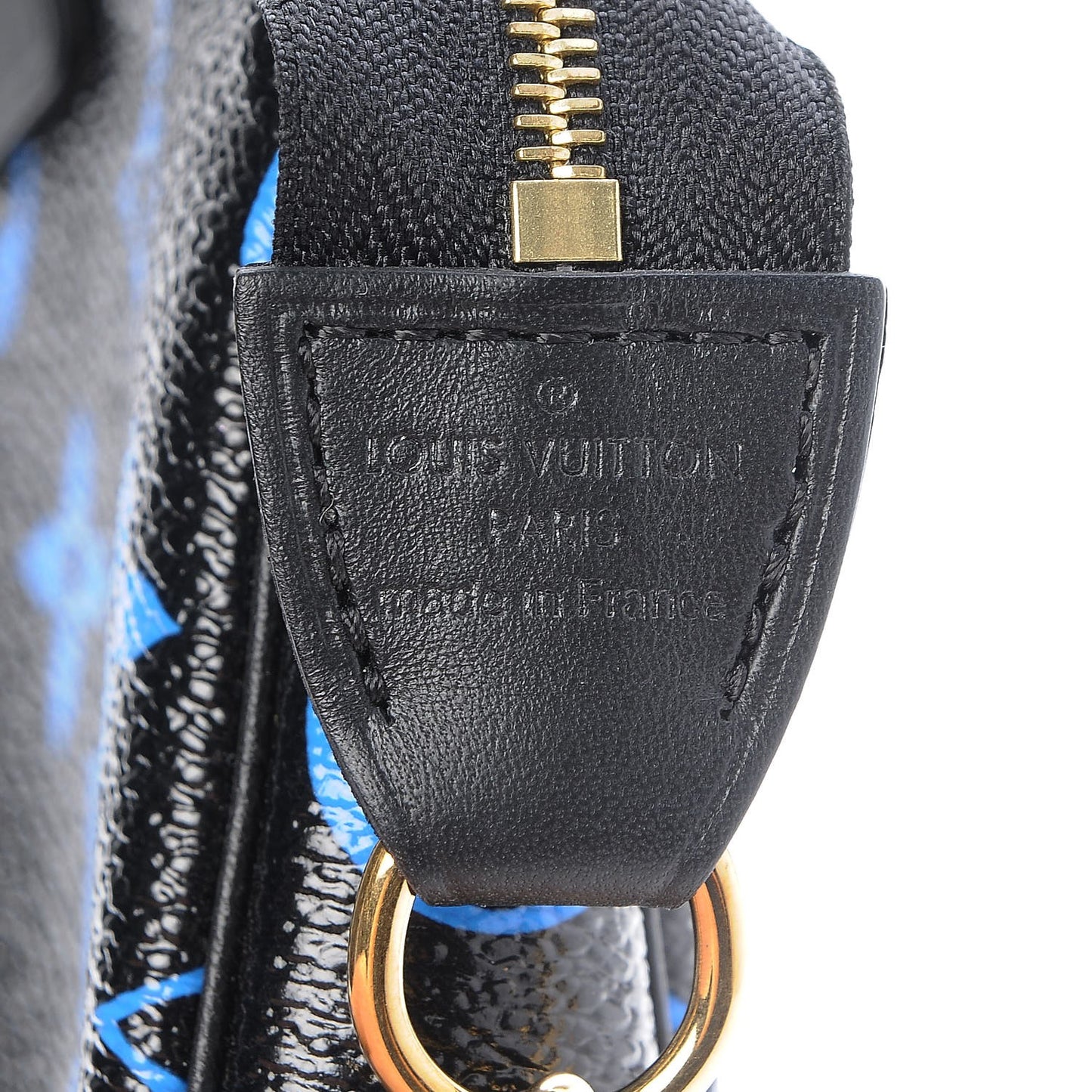 Colored Monogram Mini Pochette Accessories Blue Black